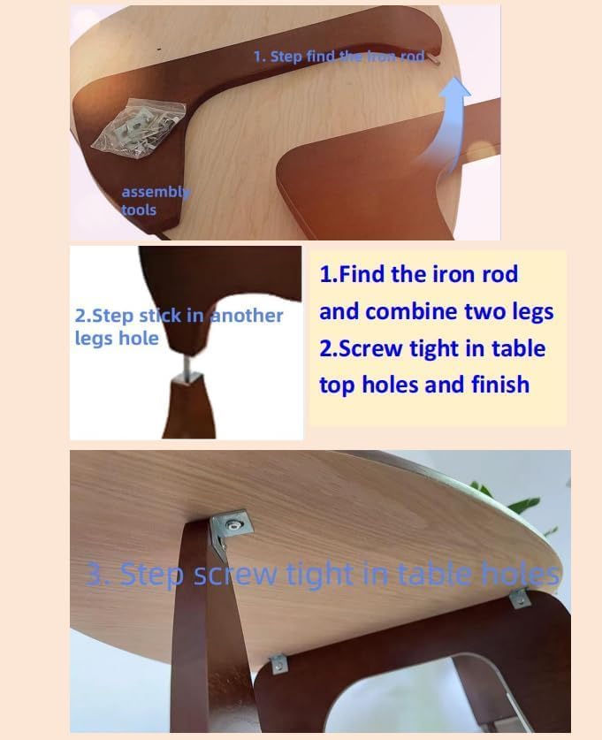 SoulNest Walnut Coffee Table Solid Wood Coffee Table Oval Triangle Morden Walnut Mid Century Pottery Wooden Coffee Tables Barn Tea Table (Triangle)