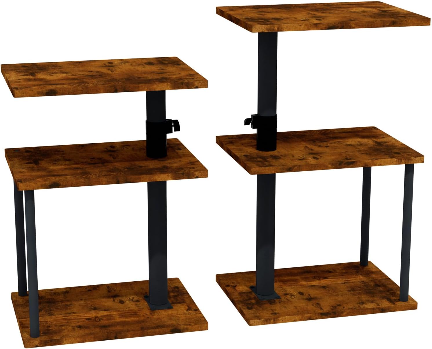 Swivel Side Table for Couch Arm, Adjustable C End Table for Recliner or Bed, Tv Trays with Storage Shelf for Small Spaces Small Nightstand Table for Living Room, Bedroom