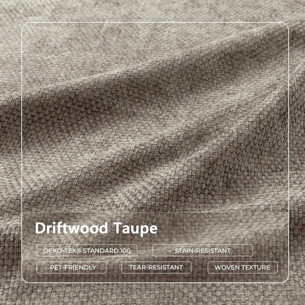 145'' U-Shaped Modular Sectional Sofa Couch, Full-Foam Structure, Compression Packaging Design, Woven Texture Upholstery, Oversized Modern Sofa for Living Room – Wheat Beige